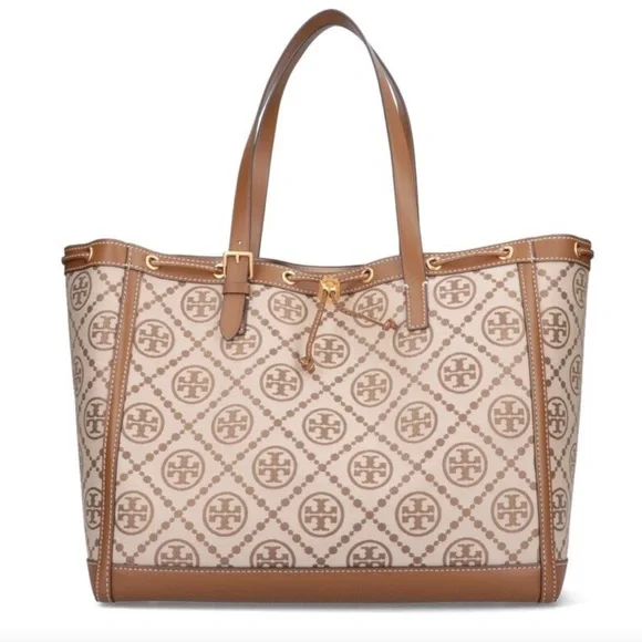 Tory Burch T Monogram Jacquard Drawstring Tote - Hazel - Picture 12 of 12